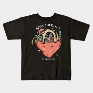 Love bag illustration with floral Kids T-Shirt